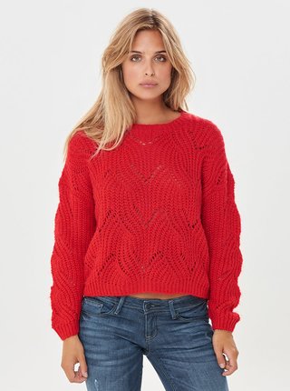 Červený oversize sveter s dlhým rukávom ONLY Havana