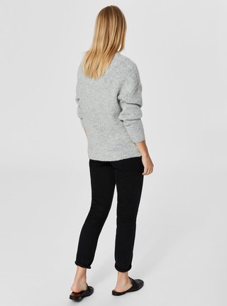 Sivý sveter s prímesou vlny Selected Femme Regina