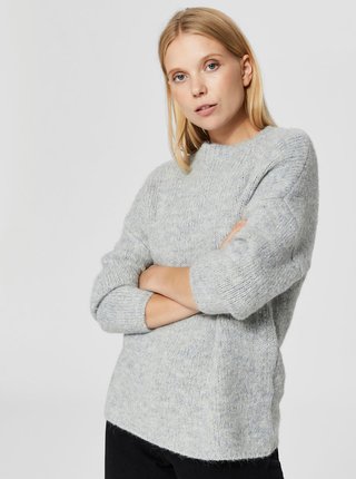Sivý sveter s prímesou vlny Selected Femme Regina