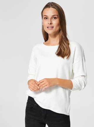 Biely voľný sveter Selected Femme Minna