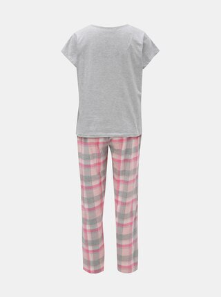 Sivo–ružové dvojdielne pyžamo s trblietavým nápisom Dorothy Perkins