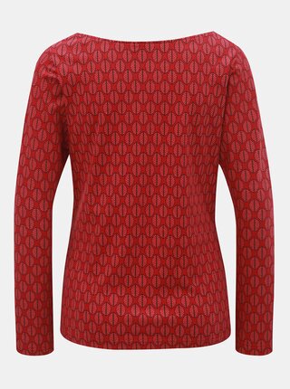 Červené vzorované tričko s lodičkovým výstrihom Tranquillo Leila