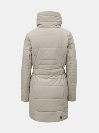 Béžový dámsky nepremokavý zimný kabát so zaväzovaním LOAP Tudora