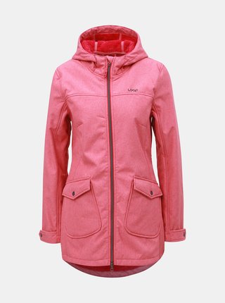 Ružový dámsky softshellový nepremokavý kabát s vreckami LOAP Latisha