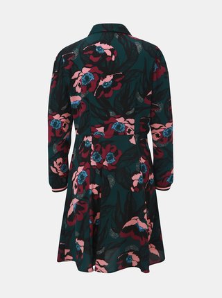 Ružovo–zelené kvetované košeľové šaty Jacqueline de Yong Valentina