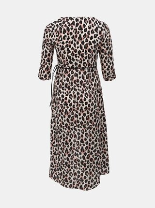 Čierno–béžové zavinovacie šaty s leopardím vzorom Miss Selfridge