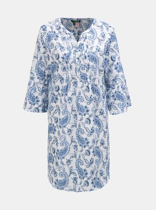 Modro–biela kvetovaná nočná košeľa Lauren Ralph Lauren