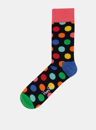 Tmavě modré dámské puntíkované ponožky Happy Socks Big Dot