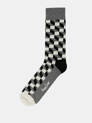 Šedé vzorované ponožky Happy Socks Filled Optic