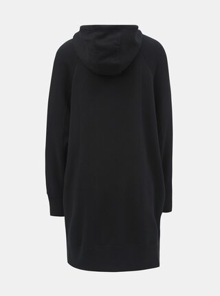Čierne dámske voľné mikinové šaty s kapucňou Nike