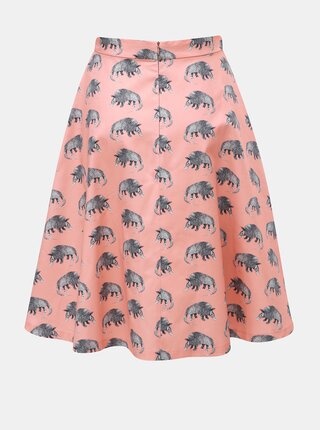 Sivo–ružová sukňa s motívom pásavca annanemone
