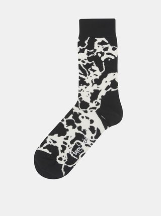 Bielo-čierne dámske vzorované ponožky Happy Socks Marble 