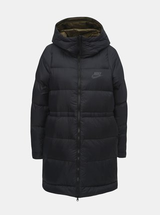 Čierny dámsky páperový obojstranný kabát Nike