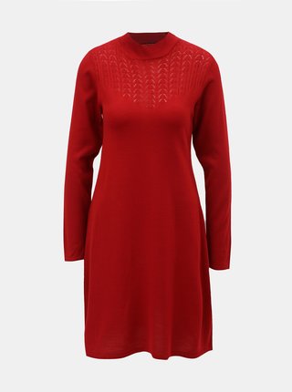 Červené svetrové šaty so stojačikom Dorothy Perkins