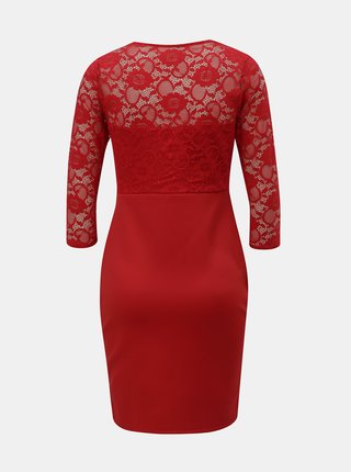 Červené puzdrové šaty s čipkovanými detailmi Dorothy Perkins