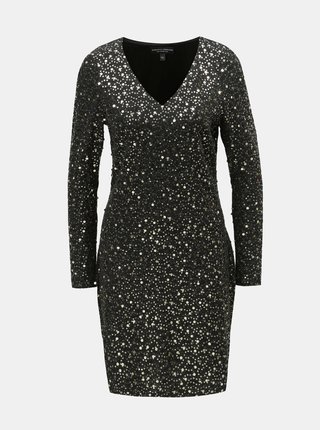 Čierne puzdrové šaty s flitrami v zlatej farbe Dorothy Perkins