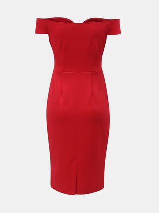 Červené šaty s odhalenými ramenami Dorothy Perkins