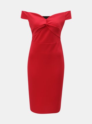 Červené šaty s odhalenými ramenami Dorothy Perkins