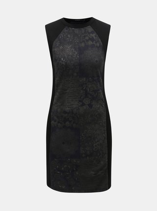 Černé pouzdrové vzorované šaty Desigual Corinto
