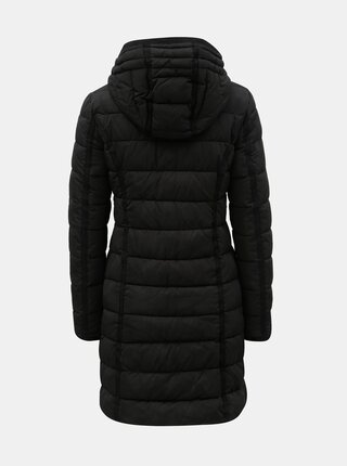Čierny prešívaný zimný kabát s odnímateľnou kapucňou Desigual Inga