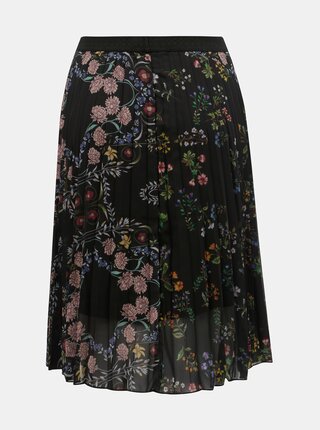 Čierna kvetovaná skladaná sukňa Desigual Frida