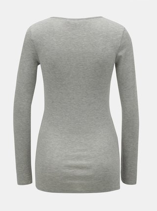 Sivé melírované basic tričko s véčkovým výstrihom Dorothy Perkins