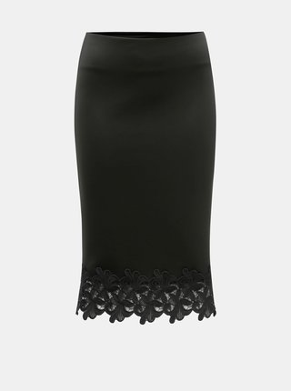 Čierna puzdrová sukňa s čipkovaným lemom Dorothy Perkins