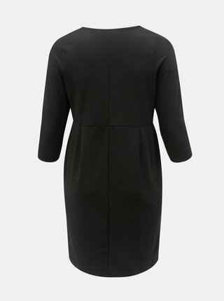 Čierne šaty s riasením na bruchu Dorothy Perkins Curve