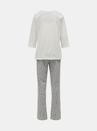Sivo–krémové dvojdielne pyžamo s motívom sovy Dorothy Perkins