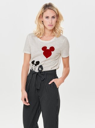 Biele tričko s krátkym rukávom ONLY Mickey