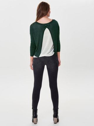 Zelený trblietavý sveter so všitým dielom ONLY Darling