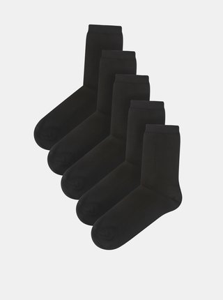 Súprava piatich párov ponožiek v čiernej farbe Pieces Emmy