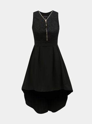 Čierne šaty s čipkovaným topom Mela London