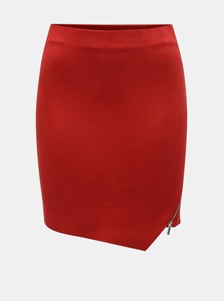 Červená zamatová sukňa TALLY WEiJL