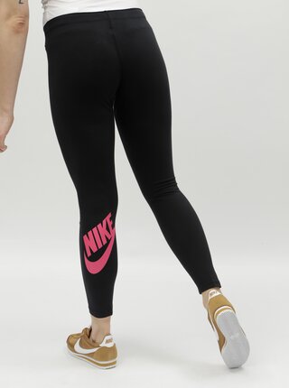 Čierne dámske legíny s potlačou Nike Logo