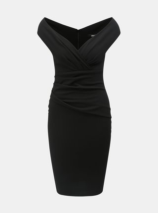 Čierne puzdrové šaty s riasením ZOOT