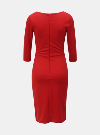 Červené puzdrové šaty s 3/4 rukávom ZOOT