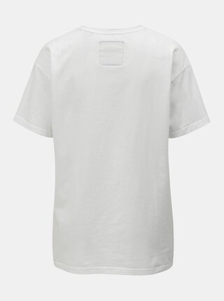 Biele dámske voľné tričko s potlačou Superdry