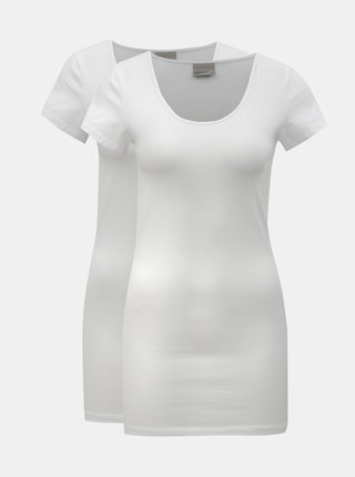 Balenie dvoch dlhých tričiek v bielej farbe VERO MODA Maxi