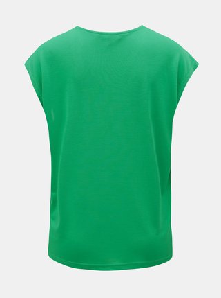 Zelené tričko s čipkovanými detailmi VERO MODA Carrie