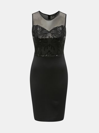 Čierne puzdrové šaty s flitrami Scarlett B