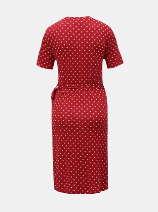 Červené bodkované zavinovacie šaty Dorothy Perkins
