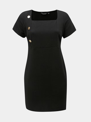 Čierne puzdrové šaty s gombíkmi Dorothy Perkins Curve
