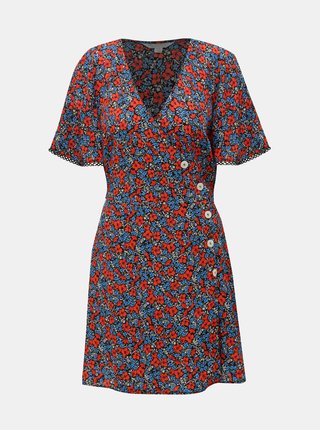 Modro–červené kvetované šaty Miss Selfridge