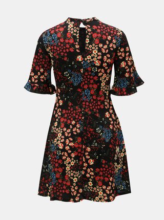 Červeno–čierne kvetované šaty Miss Selfridge