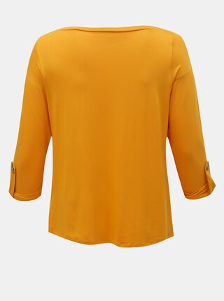 Oranžové tričko s 3/4 rukávom Dorothy Perkins Curve
