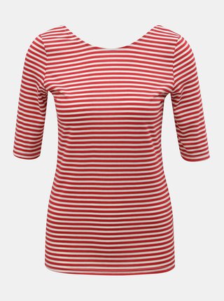 Bielo–červené pruhované basic tričko Dorothy Perkins
