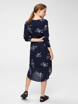 Tmavomodré vzorované košeľové šaty Selected Femme Dynella