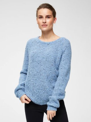 Svetlomodrý melírovaný sveter s prímesou vlny Selected Femme Mallorca