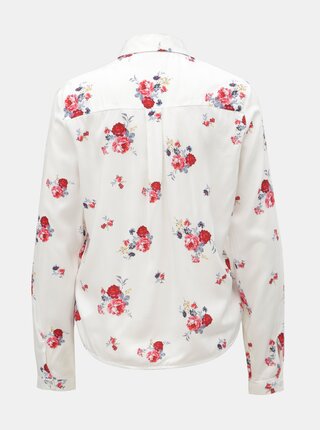 Biela kvetovaná košeľa s uzlom TALLY WEiJL Viforu
